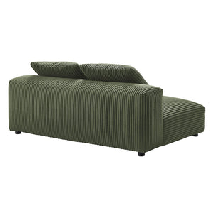 Modway Furniture Solace Modular Corduroy Armless Loveseat – Versatile, Cozy Seating for Modern Living Spaces Fern EEI-6890-FRN