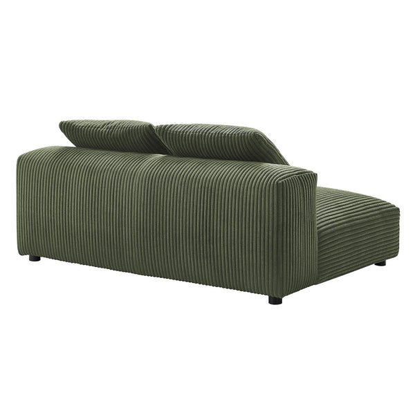 Modway Furniture Solace Modular Corduroy Armless Loveseat – Versatile, Cozy Seating for Modern Living Spaces Fern EEI-6890-FRN