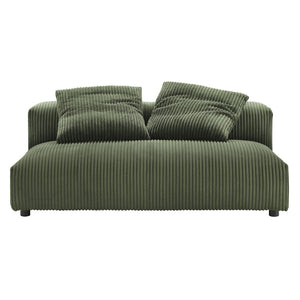 Modway Furniture Solace Modular Corduroy Loveseat and Ottoman Set – Cozy, Contemporary Comfort for Any Living Space Fern EEI-7030-FRN