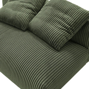 Modway Furniture Solace Modular Corduroy Armless Loveseat – Versatile, Cozy Seating for Modern Living Spaces Fern EEI-6890-FRN