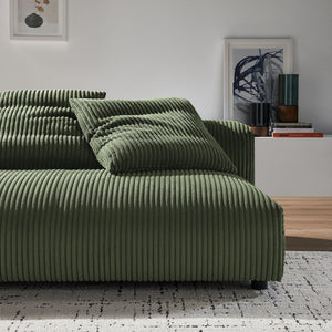 Modway Furniture Solace Modular Corduroy Armless Loveseat – Versatile, Cozy Seating for Modern Living Spaces Fern EEI-6890-FRN