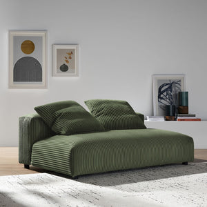 Modway Furniture Solace Modular Corduroy Armless Loveseat – Versatile, Cozy Seating for Modern Living Spaces Fern EEI-6890-FRN