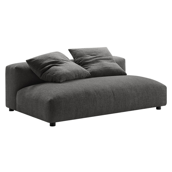Modway Furniture Solace Modular Upholstered Armless Loveseat - Versatile Comfort for Modern Living Spaces & Decor Charcoal EEI-6891-CHA