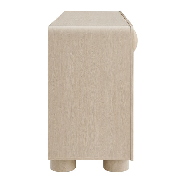 Modway Furniture Sonnet 57" Curved Sideboard Storage Cabinet - Retro-Inspired Design for Modern Spaces, Durable Finish Ash EEI-6892-ASH