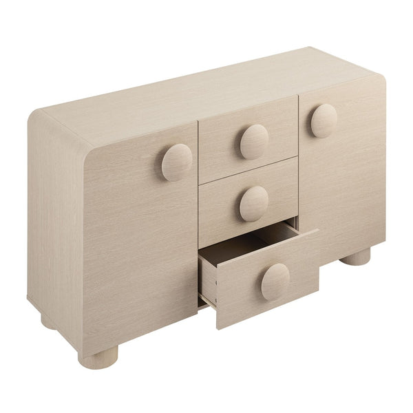 Modway Furniture Sonnet 57" Curved Sideboard Storage Cabinet - Retro-Inspired Design for Modern Spaces, Durable Finish Ash EEI-6892-ASH