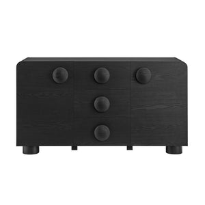 Modway Furniture Sonnet 57" Curved Sideboard Storage Cabinet - Retro-Inspired Design for Modern Spaces, Durable Finish Black EEI-6892-BLK