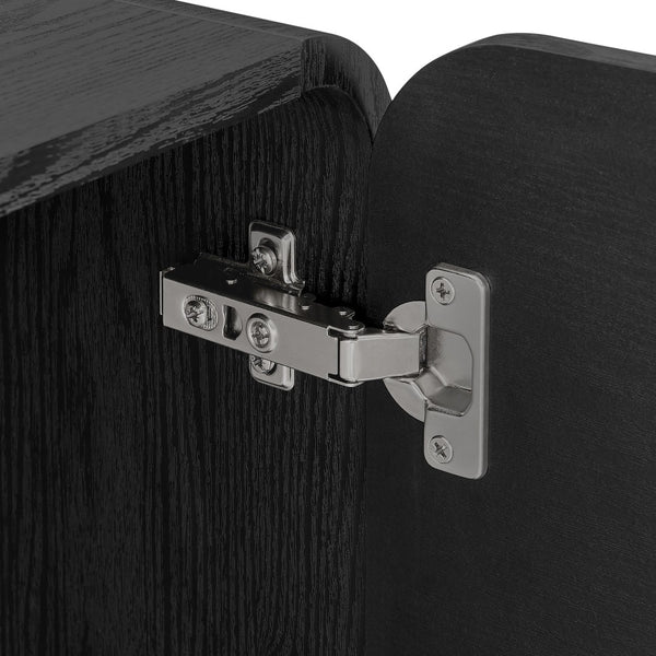 Modway Furniture Sonnet 57" Curved Sideboard Storage Cabinet - Retro-Inspired Design for Modern Spaces, Durable Finish Black EEI-6892-BLK