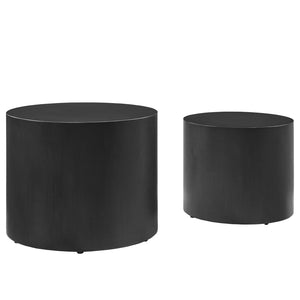 Modway Furniture Amani Round Nesting Coffee Tables Set - Modern Design for Versatile Living Room Use and Style Black EEI-6893-BLK