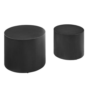 Modway Furniture Amani Round Nesting Coffee Tables Set - Modern Design for Versatile Living Room Use and Style Black EEI-6893-BLK