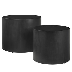 Modway Furniture Amani Round Nesting Coffee Tables Set - Modern Design for Versatile Living Room Use and Style Black EEI-6893-BLK