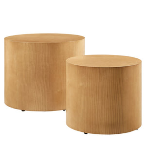 Modway Furniture Amani Round Nesting Coffee Tables Set - Modern Design for Versatile Living Room Use and Style Natural EEI-6893-NAT