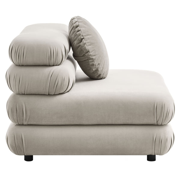 Modway Furniture Jubilee Mid-century Tufted Performance Velvet Modular Sectional for Modern Living Rooms Almond EEI-7005-ALM