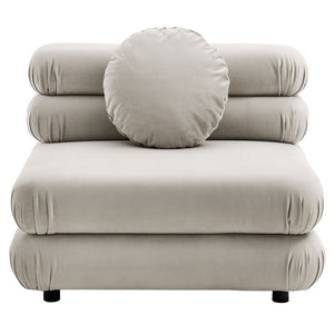 Modway Furniture Jubilee Mid-century Tufted Performance Velvet Modular Sectional for Modern Living Rooms Almond EEI-7005-ALM