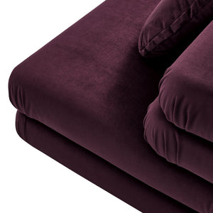 Modway Furniture Jubilee Modway Modular Velvet Armless Lounge Chair with Tufted Cushions for Living Room Mulberry EEI-6896-MUL