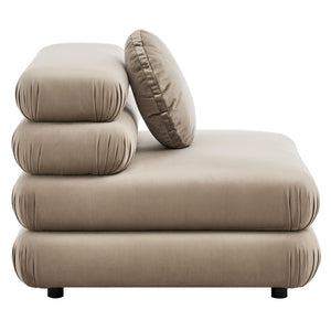 Modway Furniture Jubilee Mid-century Tufted Performance Velvet Modular Sectional for Modern Living Rooms Taupe EEI-7005-TAU