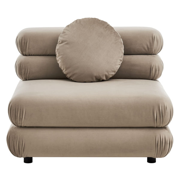 Modway Furniture Jubilee Modway Four Piece Velvet Sectional with Tufted Cushions for Modern Living Taupe EEI-7004-TAU