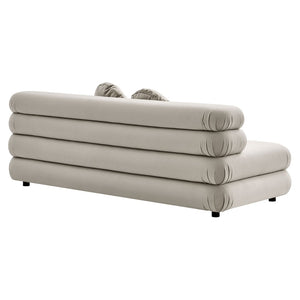 Modway Furniture Jubilee Modway Modular Velvet Loveseat Tufted Cushions Retro Mid-century Living Room Almond EEI-6897-ALM