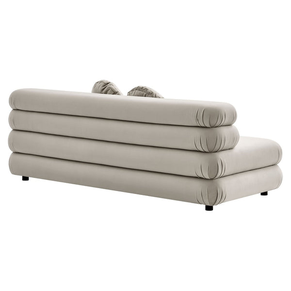 Modway Furniture Jubilee Modway Modular Velvet Loveseat Tufted Cushions Retro Mid-century Living Room Almond EEI-6897-ALM