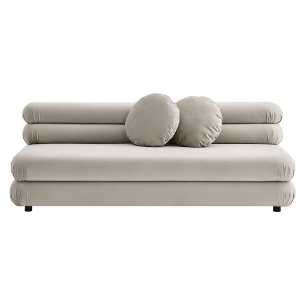 Modway Furniture Jubilee Modway Modular Velvet Loveseat Tufted Cushions Retro Mid-century Living Room Almond EEI-6897-ALM