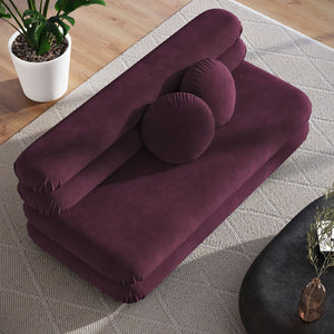 Modway Furniture Jubilee Modway Modular Velvet Loveseat Tufted Cushions Retro Mid-century Living Room Mulberry EEI-6897-MUL