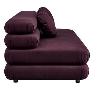 Modway Furniture Jubilee Modway Modular Velvet Loveseat Tufted Cushions Retro Mid-century Living Room Mulberry EEI-6897-MUL