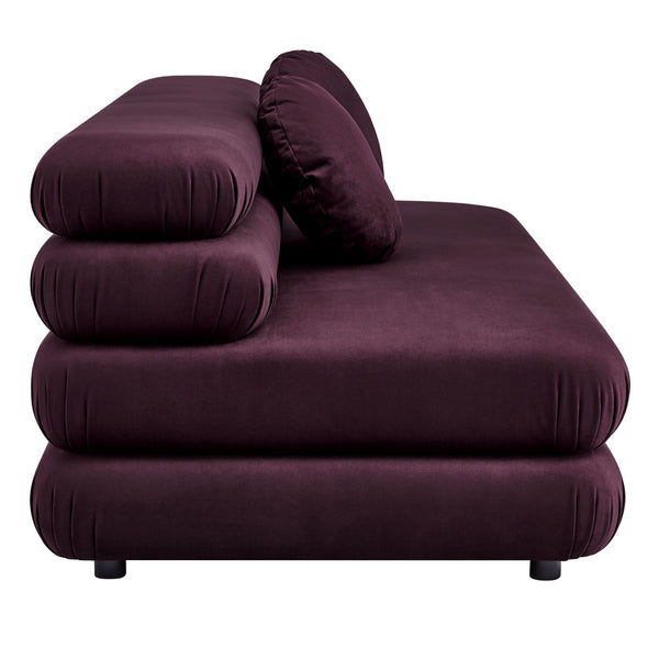 Modway Furniture Jubilee Modway Modular Velvet Loveseat Tufted Cushions Retro Mid-century Living Room Mulberry EEI-6897-MUL