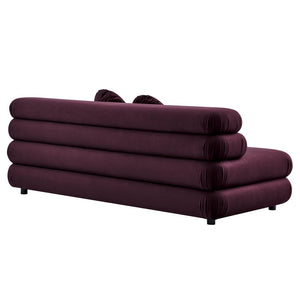 Modway Furniture Jubilee Modway Modular Velvet Loveseat Tufted Cushions Retro Mid-century Living Room Mulberry EEI-6897-MUL