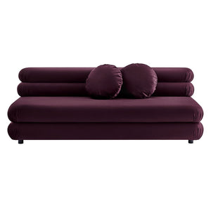 Modway Furniture Jubilee Modway Modular Velvet Loveseat Tufted Cushions Retro Mid-century Living Room Mulberry EEI-6897-MUL