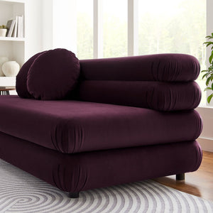 Modway Furniture Jubilee Modway Modular Velvet Loveseat Tufted Cushions Retro Mid-century Living Room Mulberry EEI-6897-MUL