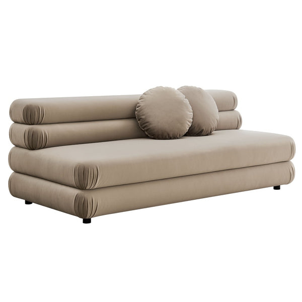 Modway Furniture Jubilee Modway Modular Velvet Loveseat Tufted Cushions Retro Mid-century Living Room Taupe EEI-6897-TAU