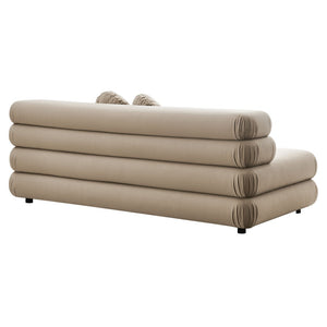 Modway Furniture Jubilee Modway Modular Velvet Loveseat Tufted Cushions Retro Mid-century Living Room Taupe EEI-6897-TAU