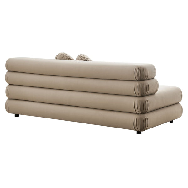 Modway Furniture Jubilee Modway Modular Velvet Loveseat Tufted Cushions Retro Mid-century Living Room Taupe EEI-6897-TAU