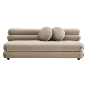 Modway Furniture Jubilee Modway Modular Velvet Loveseat Tufted Cushions Retro Mid-century Living Room Taupe EEI-6897-TAU