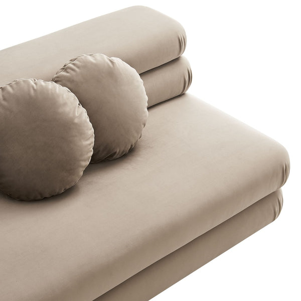 Modway Furniture Jubilee Modway Modular Velvet Loveseat Tufted Cushions Retro Mid-century Living Room Taupe EEI-6897-TAU
