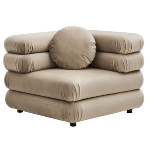 Modway Furniture Jubilee Mid-century Tufted Performance Velvet Modular Sectional for Modern Living Rooms Taupe EEI-7005-TAU