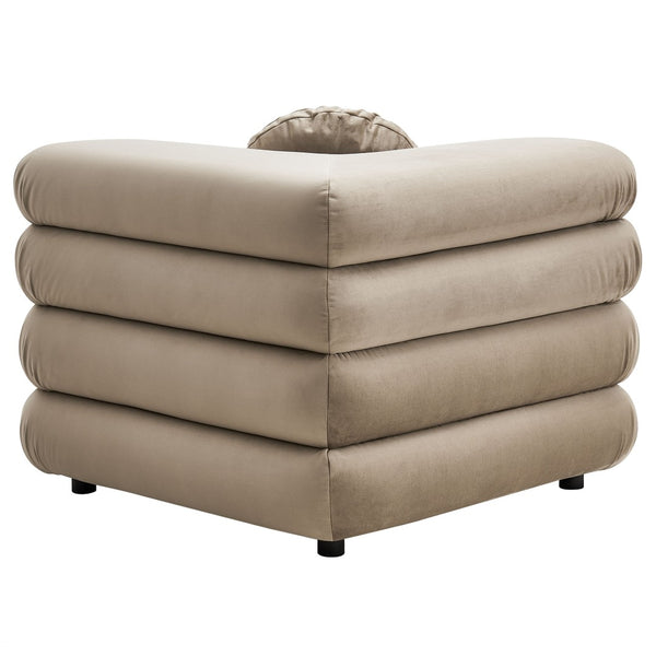 Modway Furniture Jubilee Mid-century Tufted Performance Velvet Modular Sectional for Modern Living Rooms Taupe EEI-7005-TAU