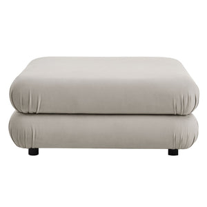 Modway Furniture Jubilee Modular Performance Velvet Tufted Ottoman for Living Room Sectional Seating Almond EEI-6899-ALM
