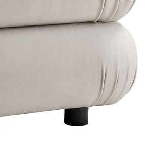 Modway Furniture Jubilee Modular Performance Velvet Tufted Ottoman for Living Room Sectional Seating Almond EEI-6899-ALM