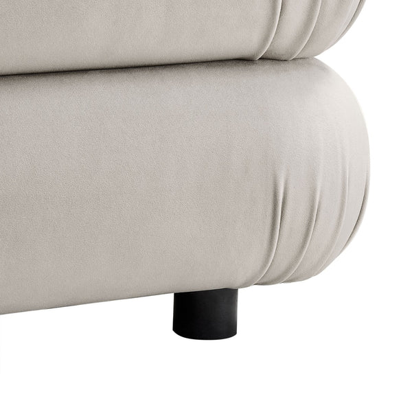 Modway Furniture Jubilee Modular Performance Velvet Tufted Ottoman for Living Room Sectional Seating Almond EEI-6899-ALM