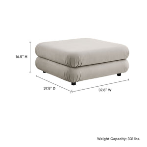 Modway Furniture Jubilee Modular Performance Velvet Tufted Ottoman for Living Room Sectional Seating Almond EEI-6899-ALM