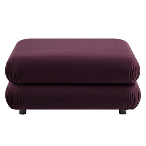 Modway Furniture Jubilee Modular Performance Velvet Tufted Ottoman for Living Room Sectional Seating Mulberry EEI-6899-MUL