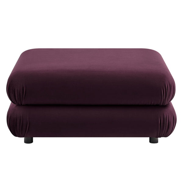 Modway Furniture Jubilee Modway Four Piece Velvet Sectional with Tufted Cushions for Modern Living Mulberry EEI-7004-MUL