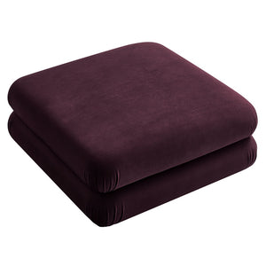 Modway Furniture Jubilee Modular Performance Velvet Tufted Ottoman for Living Room Sectional Seating Mulberry EEI-6899-MUL