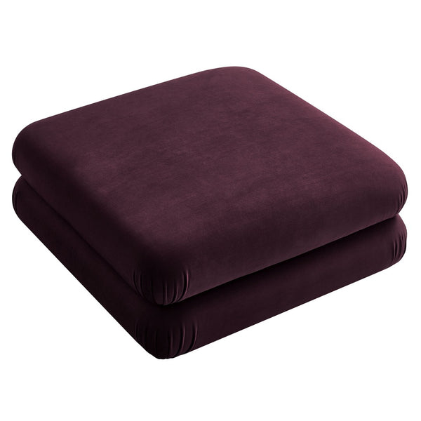 Modway Furniture Jubilee Modular Performance Velvet Tufted Ottoman for Living Room Sectional Seating Mulberry EEI-6899-MUL