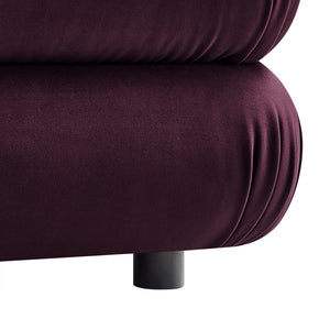Modway Furniture Jubilee Modular Performance Velvet Tufted Ottoman for Living Room Sectional Seating Mulberry EEI-6899-MUL