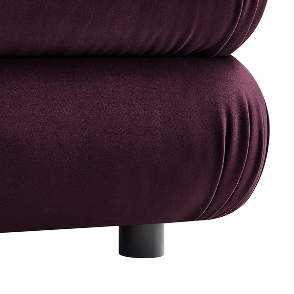 Modway Furniture Jubilee Modular Performance Velvet Tufted Ottoman for Living Room Sectional Seating Mulberry EEI-6899-MUL