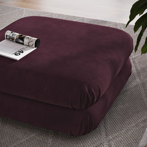 Modway Furniture Jubilee Modular Performance Velvet Tufted Ottoman for Living Room Sectional Seating Mulberry EEI-6899-MUL