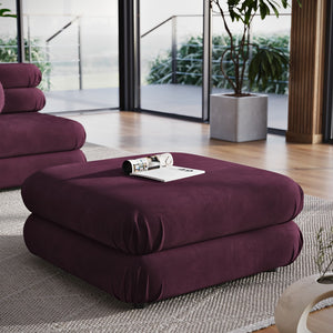 Modway Furniture Jubilee Modular Performance Velvet Tufted Ottoman for Living Room Sectional Seating Mulberry EEI-6899-MUL