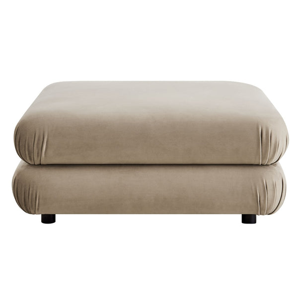 Modway Furniture Jubilee Modular Performance Velvet Tufted Ottoman for Living Room Sectional Seating Taupe EEI-6899-TAU