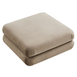 Modway Furniture Jubilee Modular Performance Velvet Tufted Ottoman for Living Room Sectional Seating Taupe EEI-6899-TAU